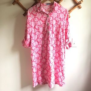 J. McLaughlin M Pink Paisley Long Sleeve Dress